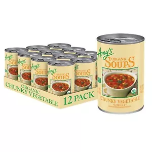 (12 Pack) Amy’s Organic Chunky Vegetable Soup, Vegan & Gluten Free, 14.3 Ounce - Picture 1 of 5