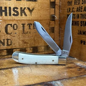 Vintage New Solingen Bear Hunter Folding Pocket Knife Stainless Steel 440 Bone - Picture 1 of 15