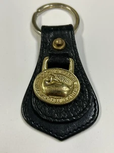 Dooney & Bourke Black All Weather Pebble Leather Key Ring Fob Excellent - Picture 1 of 6