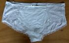 M & S size 22 knickers panties full briefs lacy  stretchy cotton White