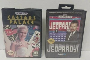 Jeopardy! + Caesars Palace Sega Genesis Working + Tested 2 Game Lot - Picture 1 of 2