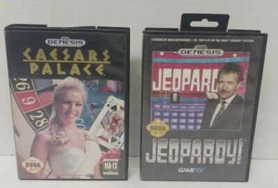 Jeopardy! + Caesars Palace Sega Genesis Working + Tested 2 Game Lot - Image 1 of 2