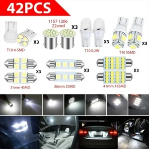 42PCS Car Interior Combo LED Map Dome Door Trunk License Plate Light Bulbs White - Picture 1 of 6