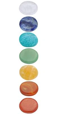 LEBENSQUELLE PLUS Chakra Stones Set | 100% Real Gemstones | Chakra Disc Stones + Cotton Bag