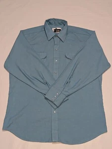Panhandle Slim Men's Western L/S Shirt Blue Pearl Snap Size 17.5x35 - Picture 1 of 10