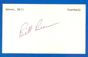 Tarjeta de índice autografiada Bill Brown (vikingos, osos) - Imagen 1 de 1
