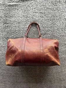 Vintage 80er Fendi geprägtes Logo Leder Reisegepäck Seesack braun - Bild 1 von 19