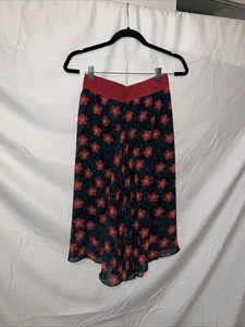 Girls Elastic Wait Red And Blue Floral Skirt With Slip Size XS - Picture 1 of 6