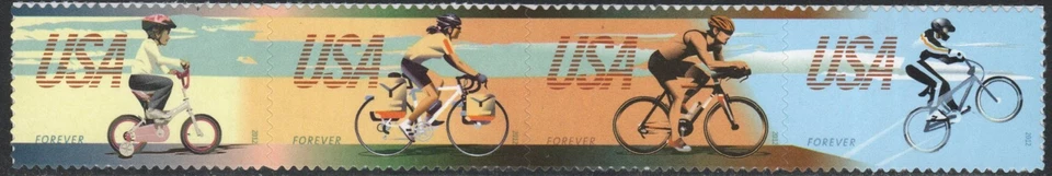 US Scott #4690a, Strip of 4, "Bicycling" MNH Forever stamps - Image 1 of 1