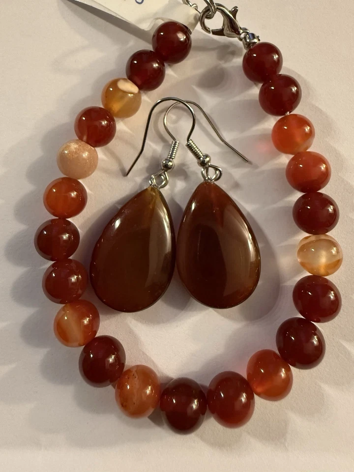 Schmuckset aus Karneol ( Armband/Ohrringe) - Bild 1 von 1