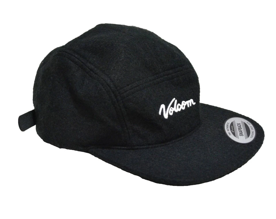 Volcom Mens Cap Stewart Felt Camper Hat Logo Adjustable Black One Size Fits All - Image 1 of 1