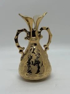 Vintage Holley Ross 22 K Gold Double Handle Bud Vase LaAnna, PA - Picture 1 of 7
