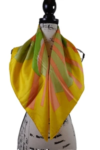 Bianchini Ferier Damen Schal Seide Quadrat Frankreich Bunt Spaß 31x31 Geometrisch - Bild 1 von 12