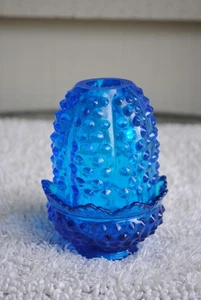 Vintage alte Fenton blaue Nagel-Feenlampe 5" schön!  No Mark. - Bild 1 von 5