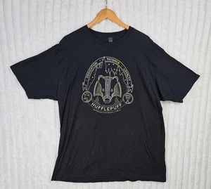 Hufflepuff Harry Potter Black Graphic T-Shirt Size XL - Picture 1 of 4