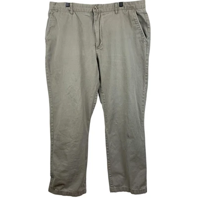 Calça masculina cabeça de pato 40(39) x 32(30.5) cáqui clássica chinos reta 100% algodão - Imagem 1 de 4