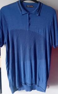Corneliani ID Made In Italy , Size 54, Silk Mix, Blue, Short Sleeve, Polo Jumper - Picture 1 of 11
