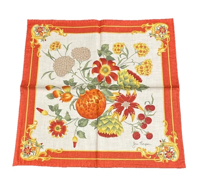 Pañuelo Jim Thompson Vintage Años 90 Pañuelo Floral y Fruta Cuadrado Bufanda Foto 1 de 4