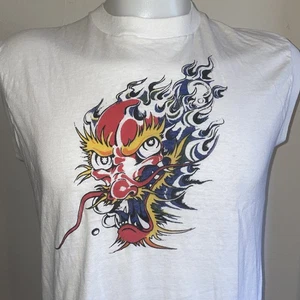 Camiseta sin mangas Johnny Winter Blues Guitar Alligator Dragon M de colección de los años 80 - Imagen 1 de 7