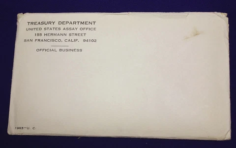 1963 Official U.S. Mint Set. Complete and original. 10 coins Both "P" & "D" Cover