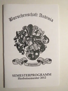 Santiago Chile - Burschenschaft Andinia - Semesterprogramm HS 2012 Studentika - Picture 1 of 1