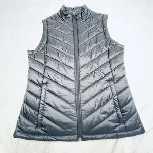 Columbia Vest Mens Large Black Puffer Zip Omni Heat Thermal Reflective Logo - Picture 1 of 10