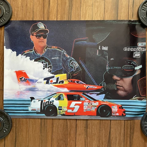 Lot Of 3 Vintage Ricky Rudd Tide Poster Racing Boat Nascar 20x30 Rare Cover