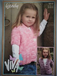 GIRLS CARDIGAN PATTERN - Ages 4-11, 61-76cm - WENDY 5512 - KNITTING/NEEDLECRAFT - Picture 1 of 1