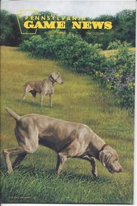 Pennsylvania Game News August 1993 Cover von Marie Girio Brummett Weimaraners - Bild 1 von 3