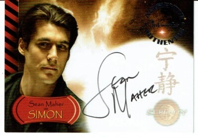 SERENITY AUTOGRAPH CARD A8 SEAN MAHER AS DR. SIMON TAM - Image 1 of 2