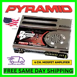 Pyramid PB675 800 Watt 4-Kanal Auto Audio Mosfet Verstärker mit Frequenzweiche, Bass + - Bild 1 von 10