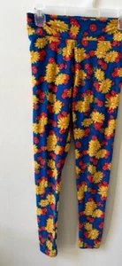 LuLaRoe Leggings blau Blumen hoher Bund Einheitsgröße - Bild 1 von 1