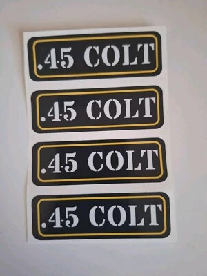 (4) Adhesive Vinyl Sticker Decal Labels For Ammo Ammunition Cans.  .45 COLT - Image 1 of 4