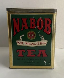 Vintage NABOB PURE INDIAN & CEYLON TEA Tin 3 LB. Kelly Douglas Co. Vancouver - Bild 1 von 8