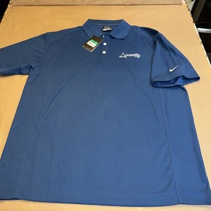 Neu mit Etikett Nike Golf Dri-FIT Herren XL blau Poloshirt Swoosh & Mississippi limettenfarbenes Logo A2 - Bild 1 von 9