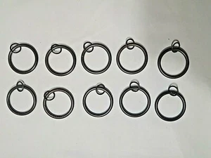 10er Set Gardinenringe aus Metall mit Clips braun Deko rostfrei - Bild 1 von 3