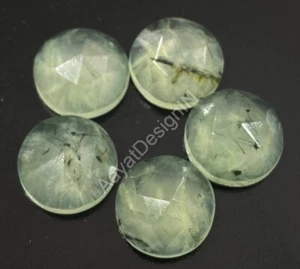 Pietra preziosa calibrata sfusa taglio rosa tonda prehnite naturale 5mm-20mm - Foto 1 di 2