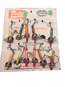 Vintage Porter "SEA-HAWK" Lure Display With Lures Lot Of 11 - RARE