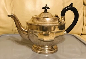BEAUTIFUL SILVER PLATED TEAPOT ON A HEXAGANOL OVAL RAISED FOOT - Picture 1 of 4