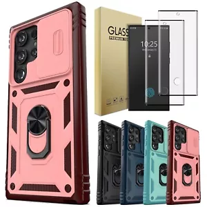 For Galaxy S24 Ultra/S24+/S24/FE Ring Stand Phone Case Cover / Screen Protector - Picture 1 of 37