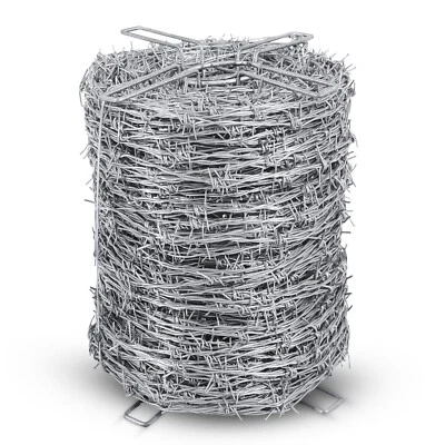 4-Point Barbed Wire Roll, 16 Ga | 5" Spacing | 328 FT - 330 FT (100m) SIMBASTEEL - Image 1 of 4