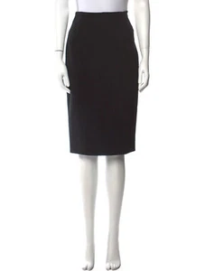 Ralph Lauren Purple Label Black Wool Straight Knee Length Pencil Skirt Size 2 - Picture 1 of 6