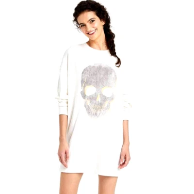 Grayson Threads Women's SM Skull Crew Neck Long Sleeve Graphic Sweatshirt Dress - Image 1 of 4