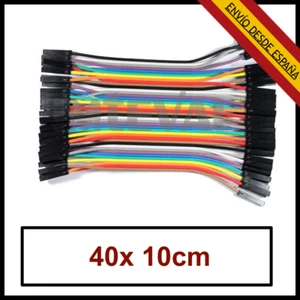 40x CABLES Hembra Hembra 10cm jumpers dupont arduino protoboard Female - Imagen 1 de 1