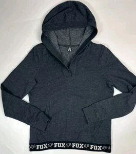 Fox Racing Women's Hoodie Sweatshirt Gray Zip Size Medium Pocket Elastic Waist - Picture 1 of 7