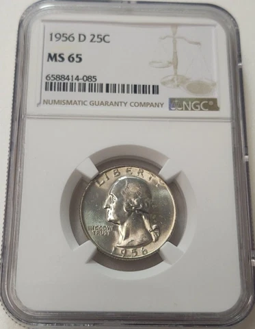 1956-D WASHINGTON 25c QUARTER NGC MS65 #6588414-085 Cover