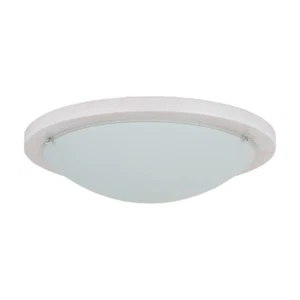 LED Holz Deckenleuchte D95 Eiche weiß mit mattem Glas 1000 Lumen edel Wohnzimmer - Bild 1 von 7