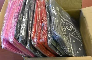 144 PCS Bandana Head Wrap Scarf 100% Cotton - Mixed Colors - new case of 144 pc - Picture 1 of 2