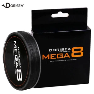 Dorisea Mega 8 Strands Black Power PE Braided Fishing Line Dynema 100M-2000M - Picture 1 of 8