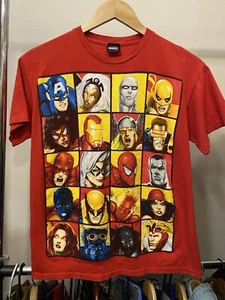 Vintage Y2K Marvel Mad Engine Superhelden Comics Gitter rot T-Shirt Herren Medium - Bild 1 von 7